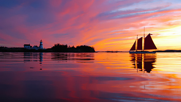East Quoddy & Sylvina Beal at Sunset
